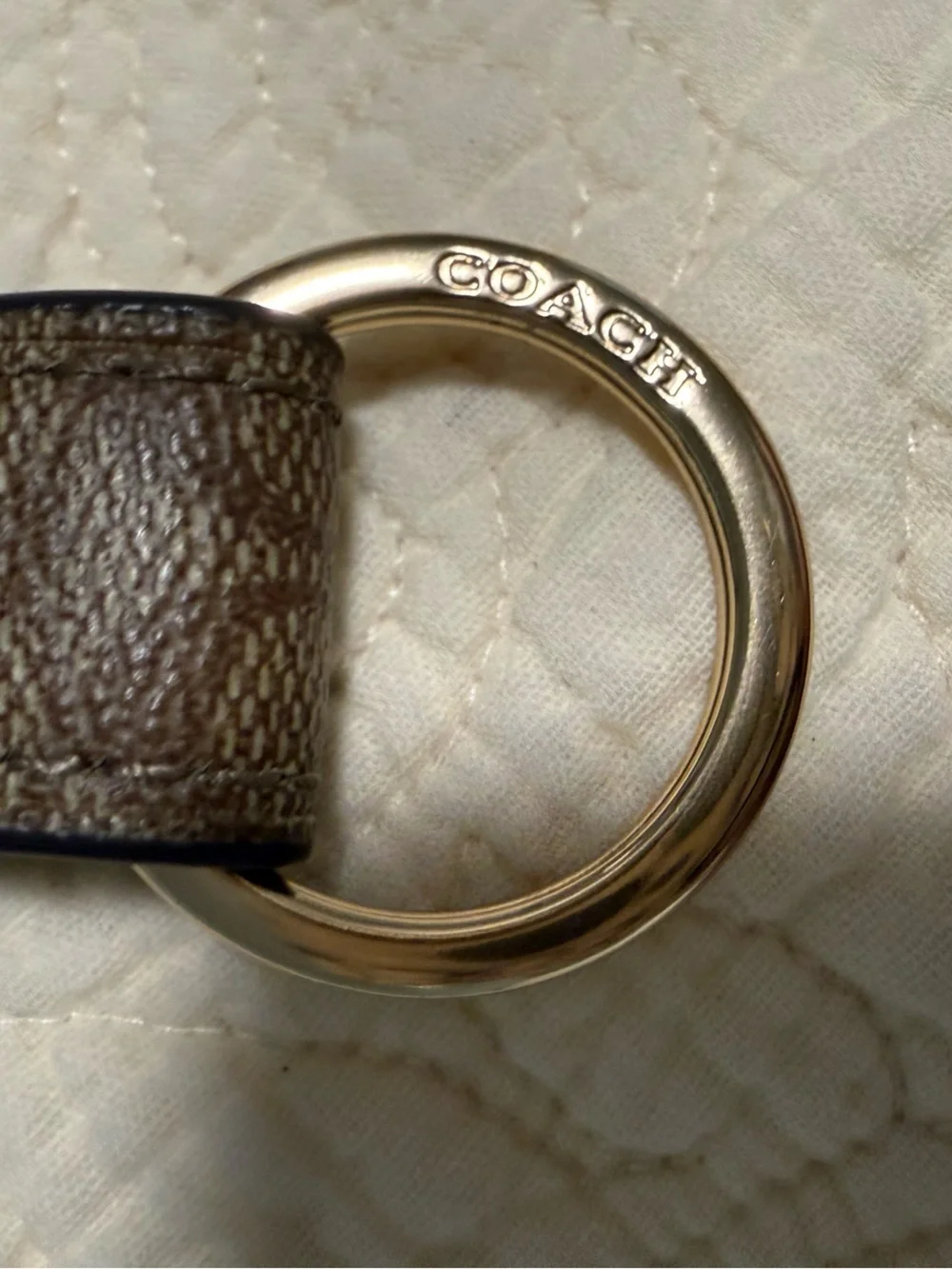 Coach Trigger Snap Bag Charm in signature canvas! Like new